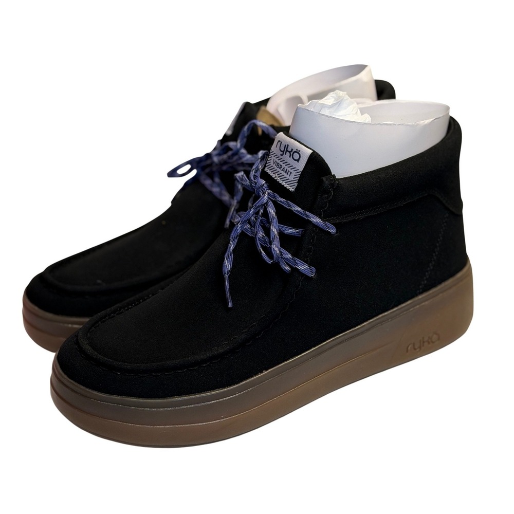 Ryka Vibrant Chukka Boot Black Gum Sole Lace Up Comfort Sneakers‎ Women Size 11M